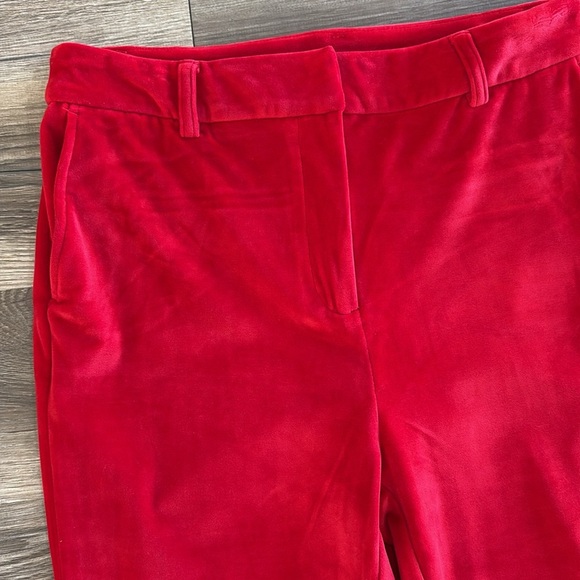 Women's Statement Red Trousers Velvet Pants by Maison d' Amelie Size 8 Holiday - Picture 3 of 10